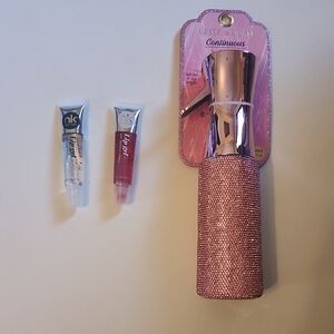 Pink Glitter Spray Bottle and Lip Gloss Set